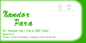 nandor para business card